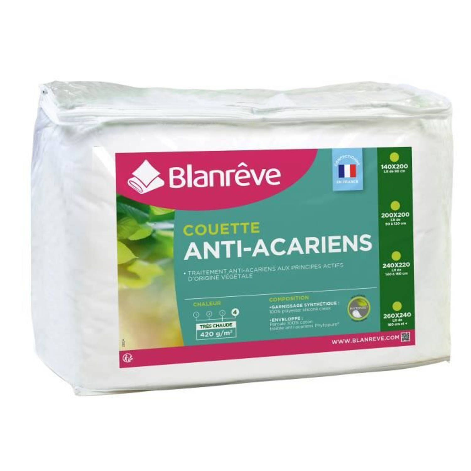 Blanreve Percale Zeer Warm Dekbed - Anti-mijten - 420g / M² - 200x200cm