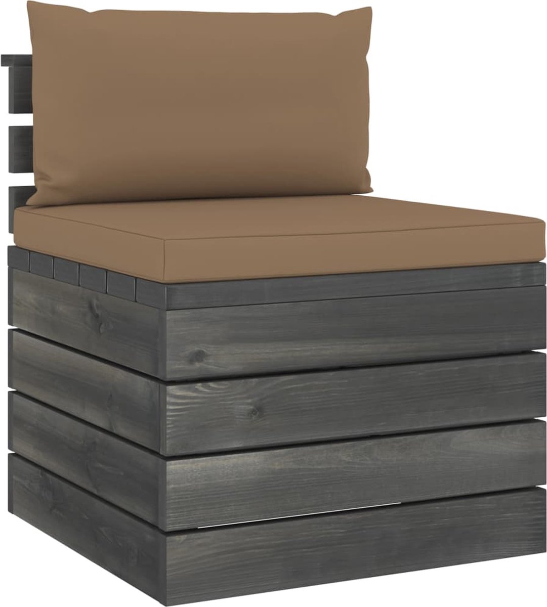 Vidaxl 7-delige Loungeset Met Kussens Pallet Massief Grenenhout - Bruin