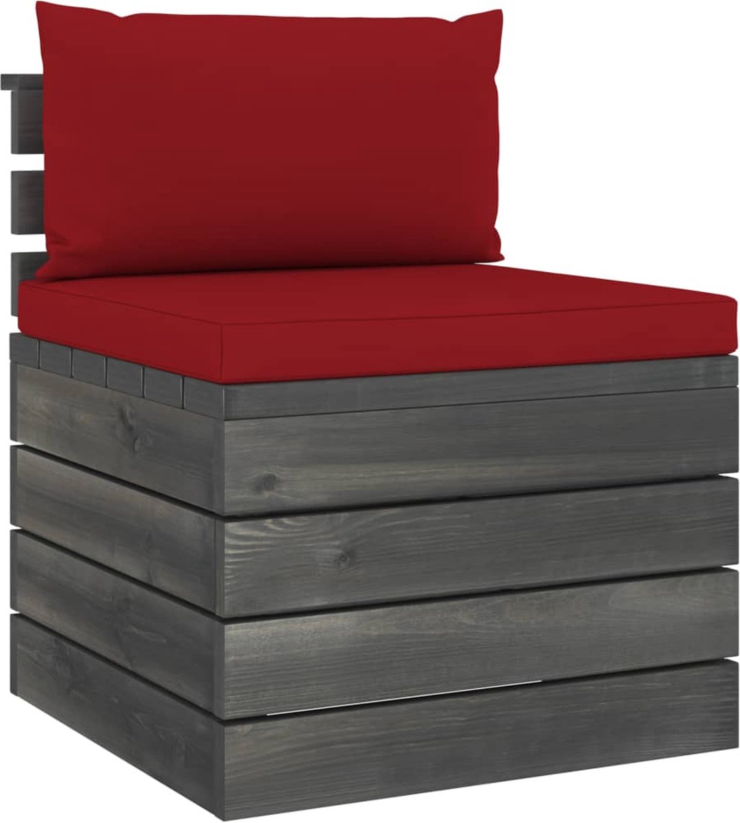 Vidaxl 8-delige Loungeset Met Kussens Pallet Massief Grenenhout - Rood