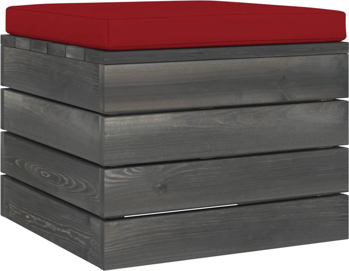 Vidaxl 8-delige Loungeset Met Kussens Pallet Massief Grenenhout - Rood