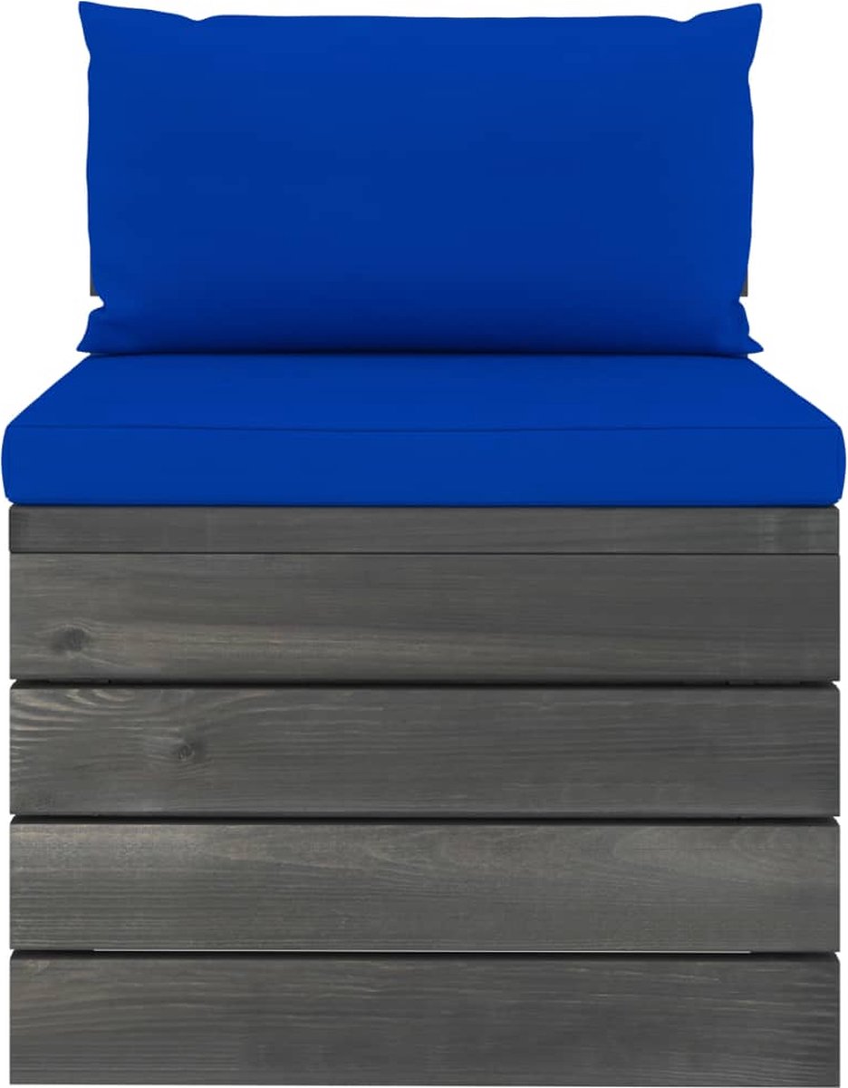 Vidaxl 8-delige Loungeset Met Kussens Pallet Massief Grenenhout - Blauw