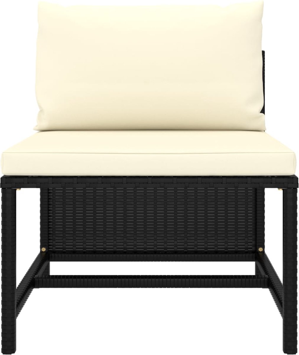 Vidaxl 5-delige Loungeset Met Kussens Poly Rattan - Zwart