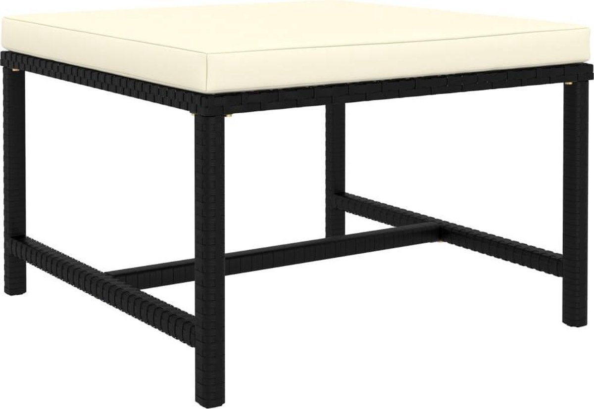 Vidaxl 5-delige Loungeset Met Kussens Poly Rattan - Zwart