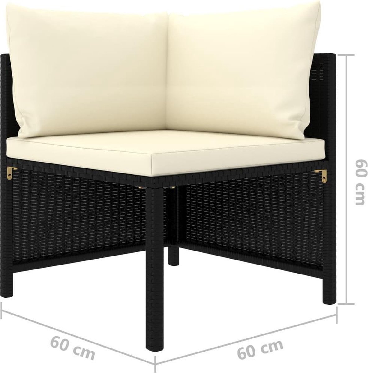 Vidaxl 5-delige Loungeset Met Kussens Poly Rattan - Zwart