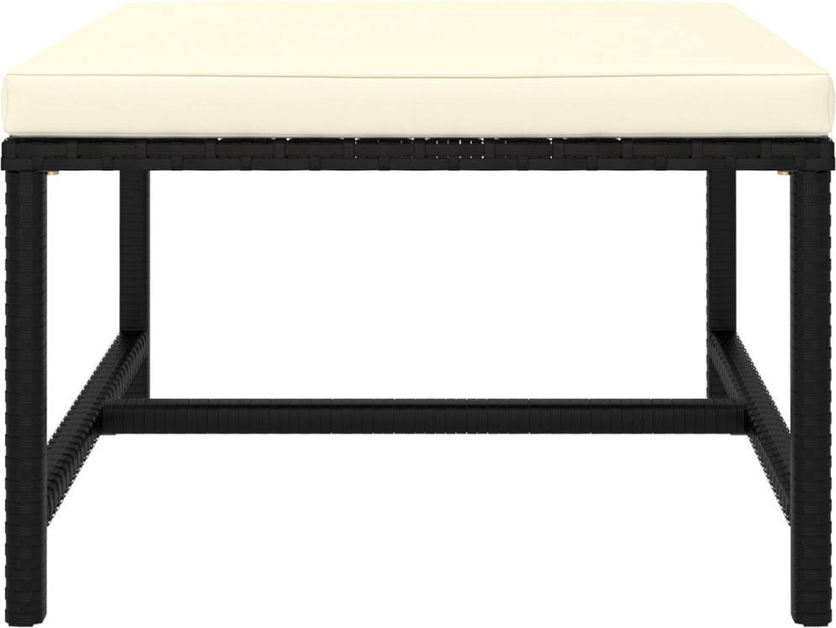 Vidaxl 5-delige Loungeset Met Kussens Poly Rattan - Zwart