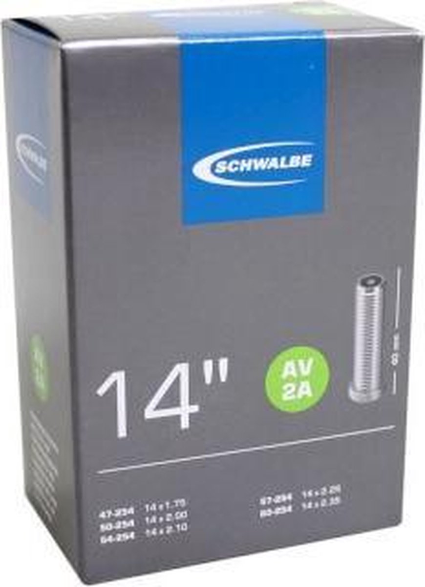 Schwalbe Binnenband Av2a 14 X 1.75-2.35 (47/60-254) 40 Mm - Zwart