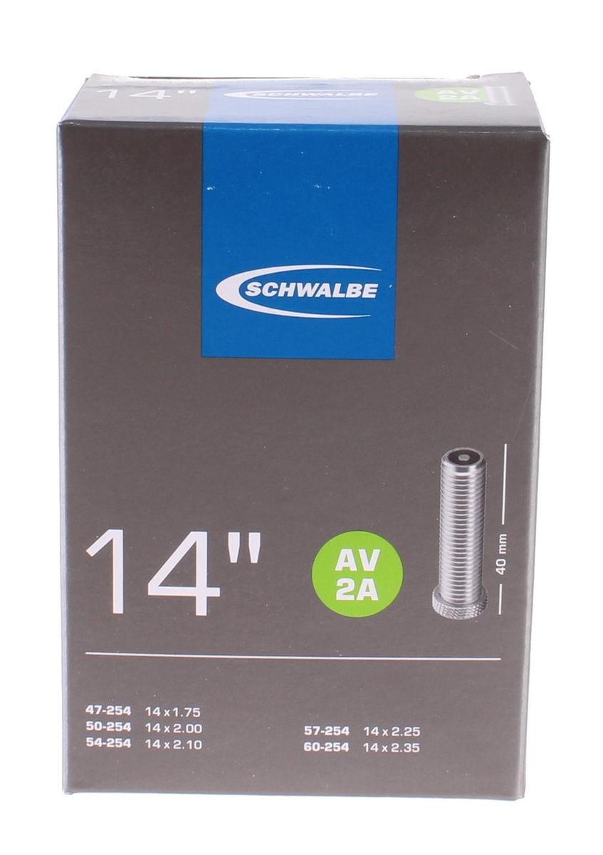 Schwalbe Binnenband Av2a 14 X 1.75-2.35 (47/60-254) 40 Mm - Zwart