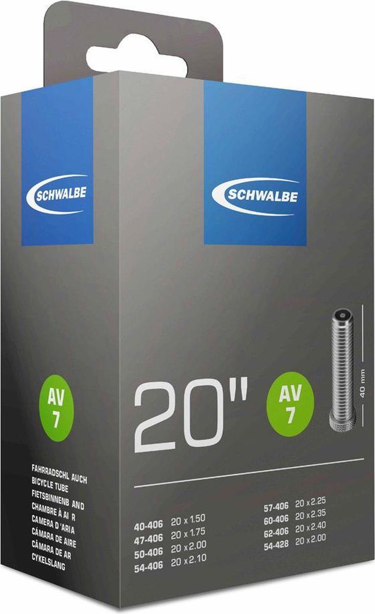 Schwalbe Binnenband 20 Inch (40/62-406, 54-428) Av 40 Mm - Zwart