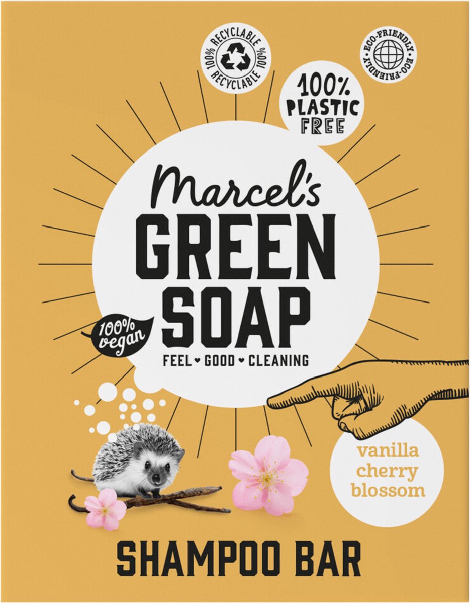Marcels Green Soap Mgs Shampoo Bar Vanilla en Cherry Blossom 90gram