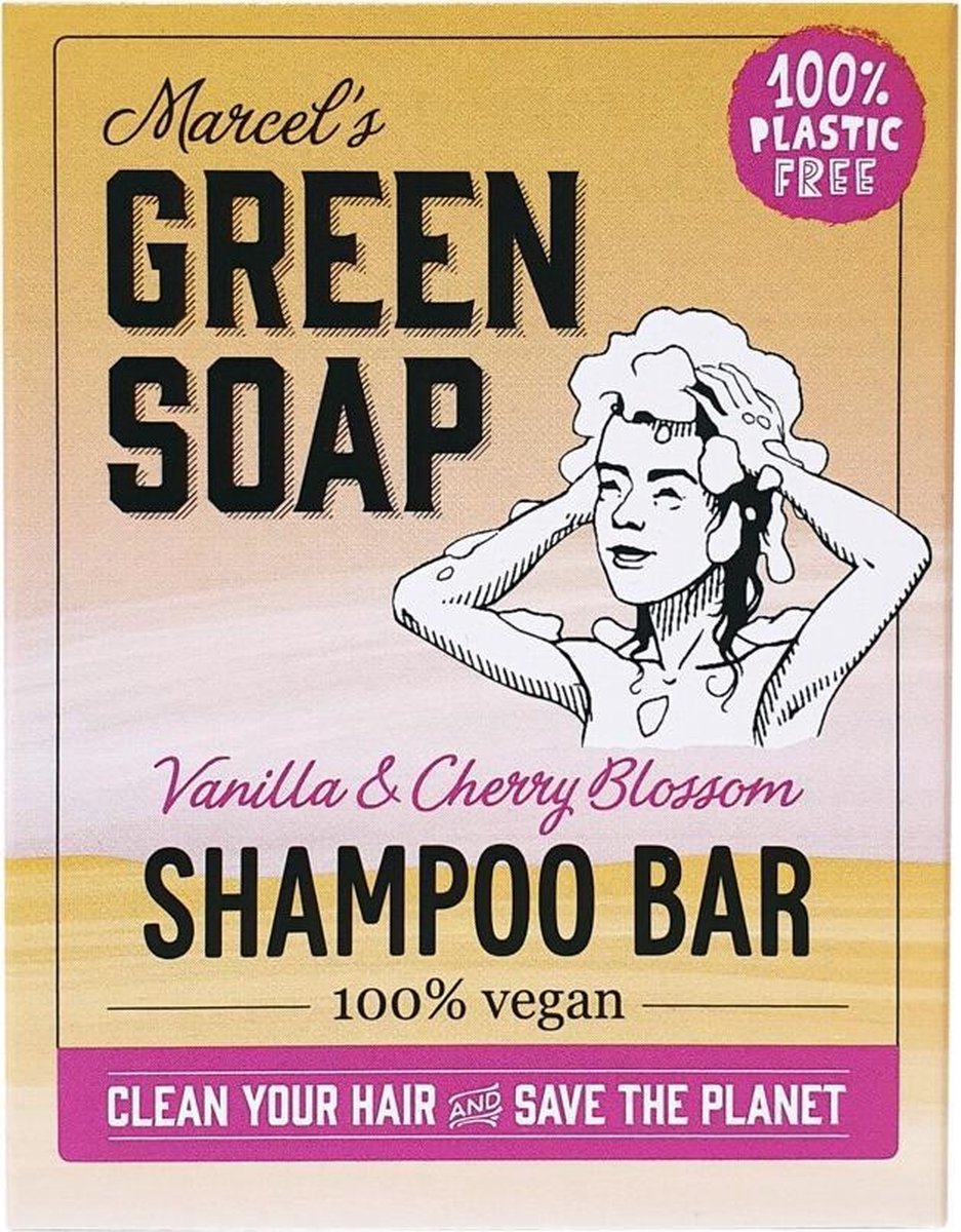 Marcels Green Soap Mgs Shampoo Bar Vanilla en Cherry Blossom 90gram