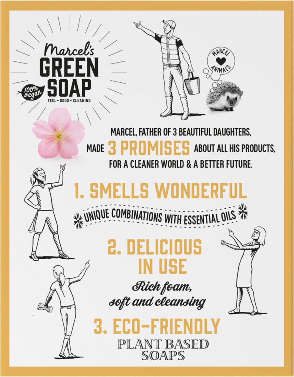 Marcels Green Soap Mgs Shampoo Bar Vanilla en Cherry Blossom 90gram