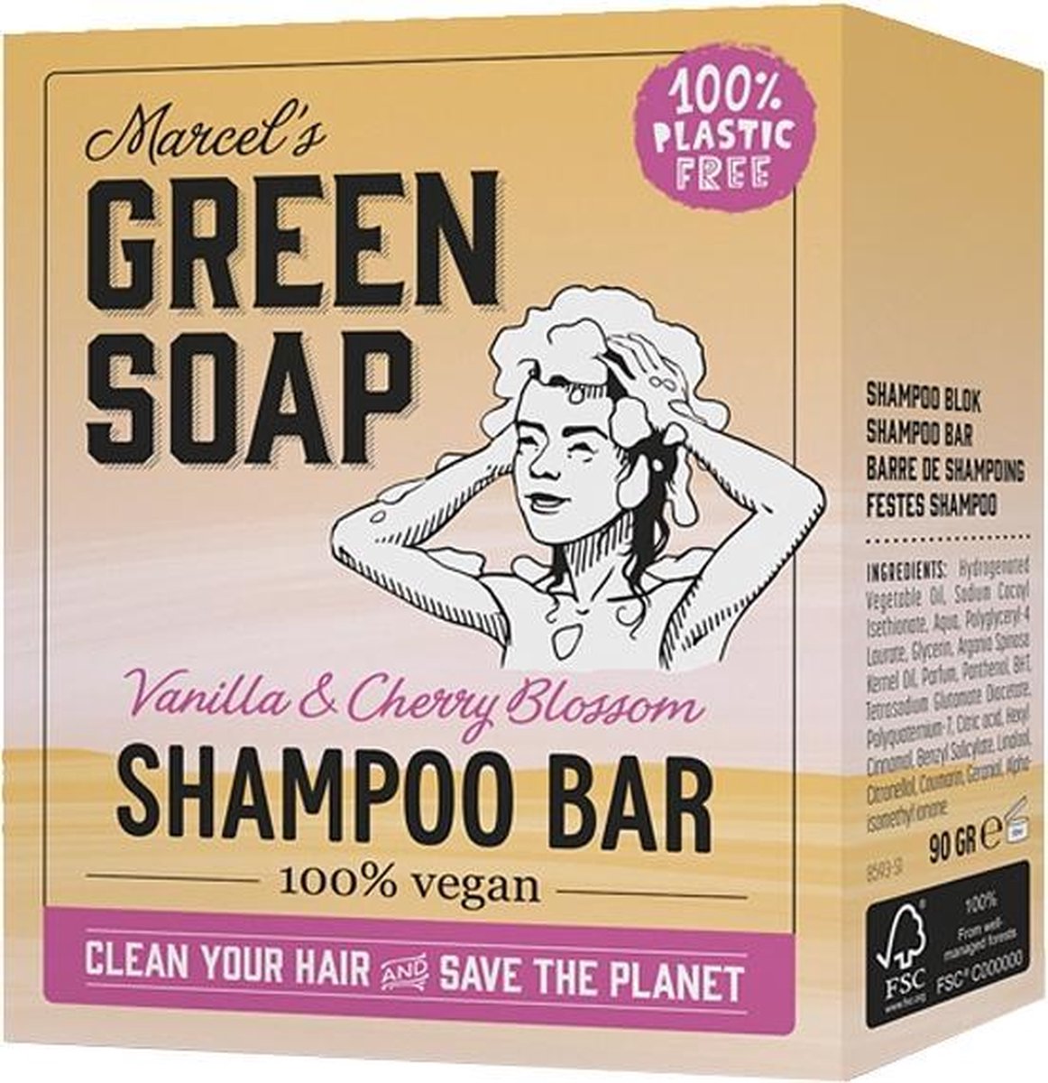 Marcels Green Soap Mgs Shampoo Bar Vanilla en Cherry Blossom 90gram