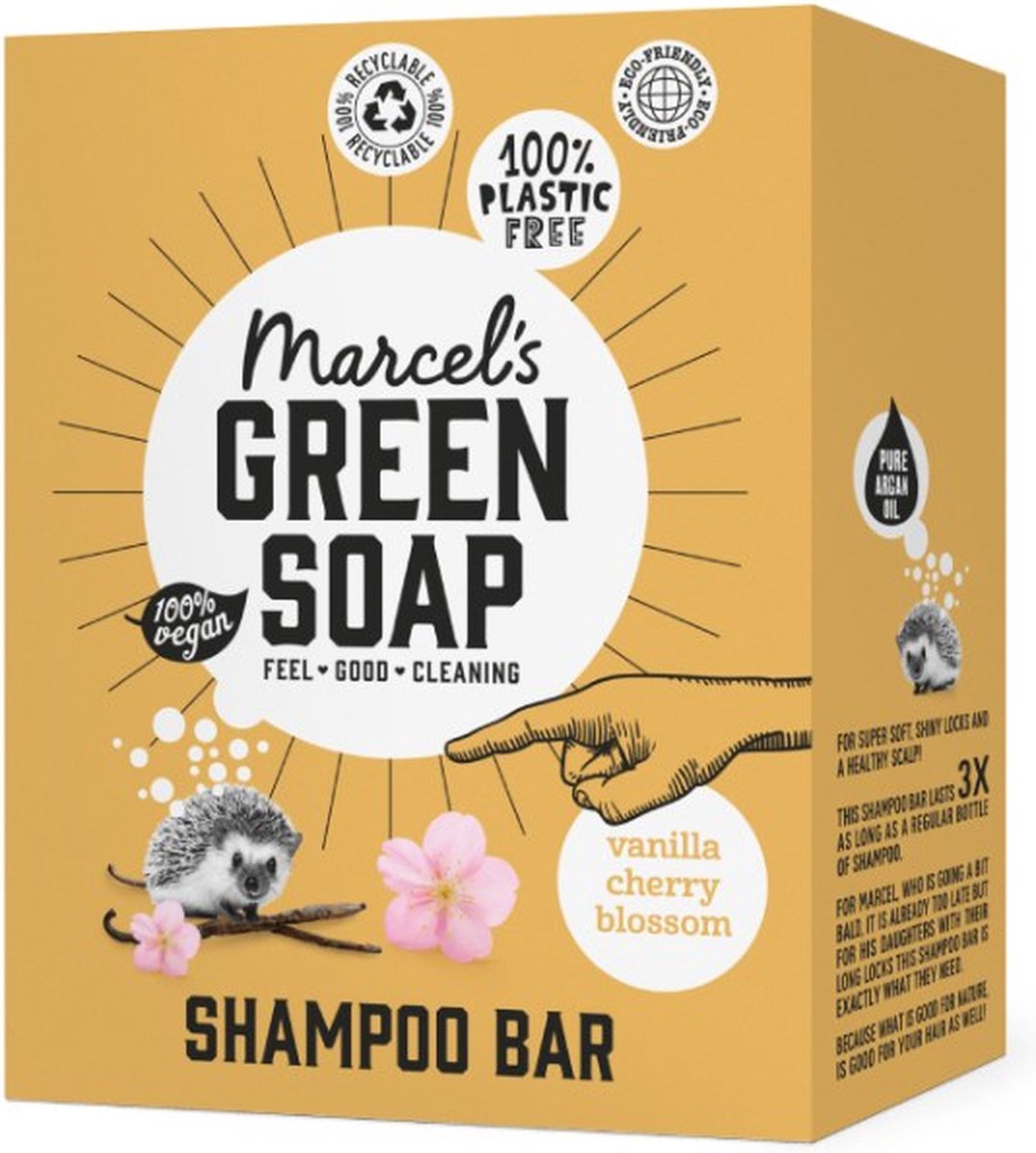 Marcels Green Soap Mgs Shampoo Bar Vanilla en Cherry Blossom 90gram