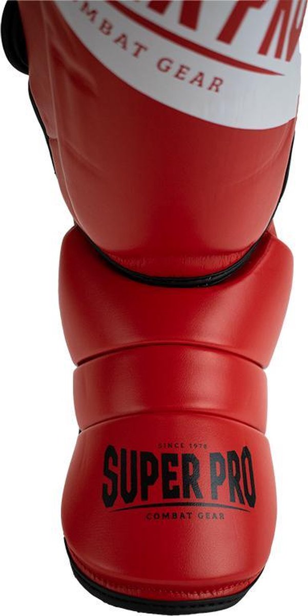 Super Pro Combat Gear Rebel Scheenbeschermers - Rood//Wit - XL - Zwart