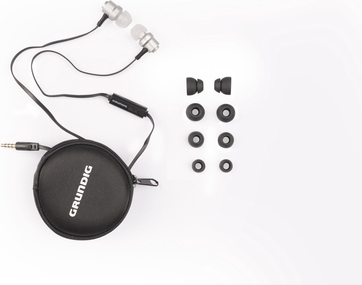 Grundig Oordopjes met Microfoon - Metal Pro Zilver - Silver