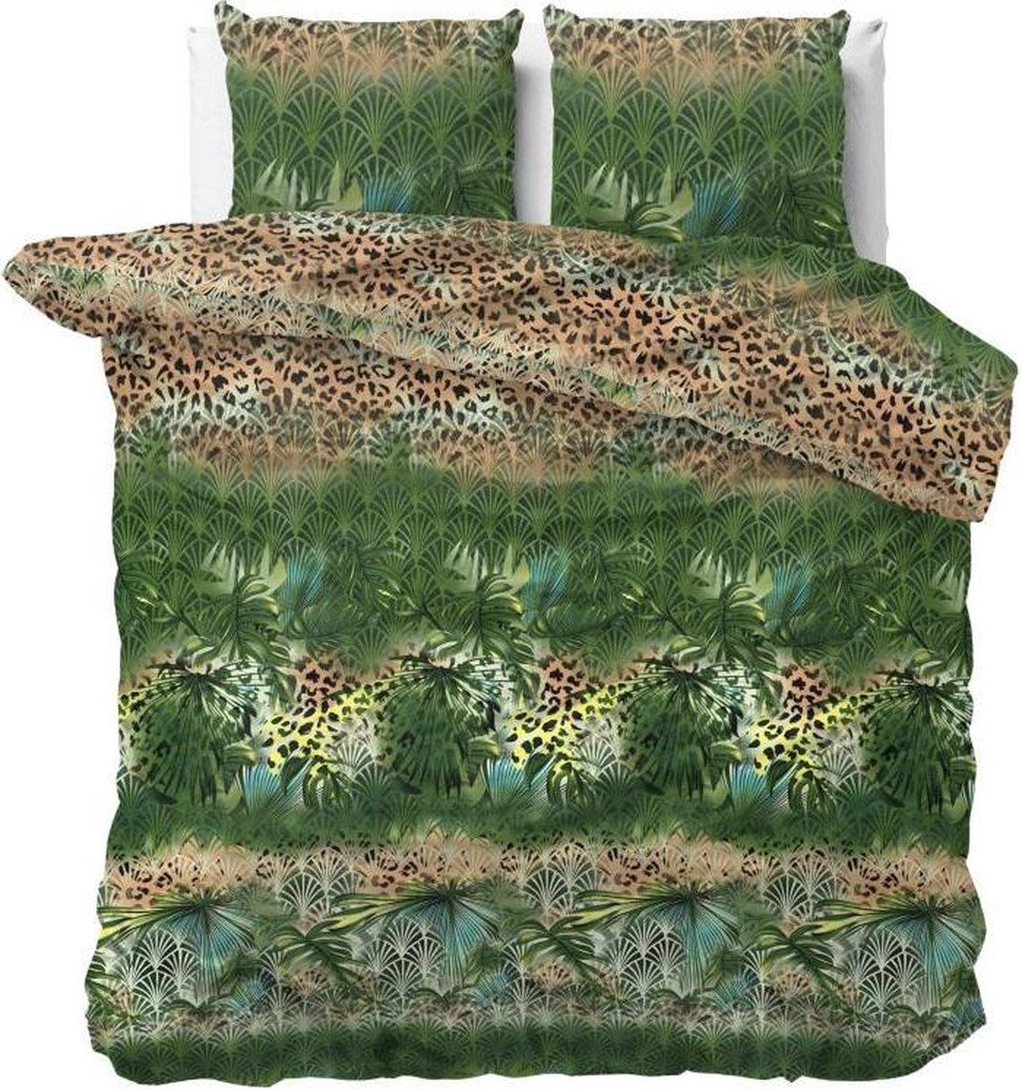 Sleeptime Trendy Jungle Green Lits-jumeaux (240 x 200/220 cm + 2 kussenslopen) - Groen