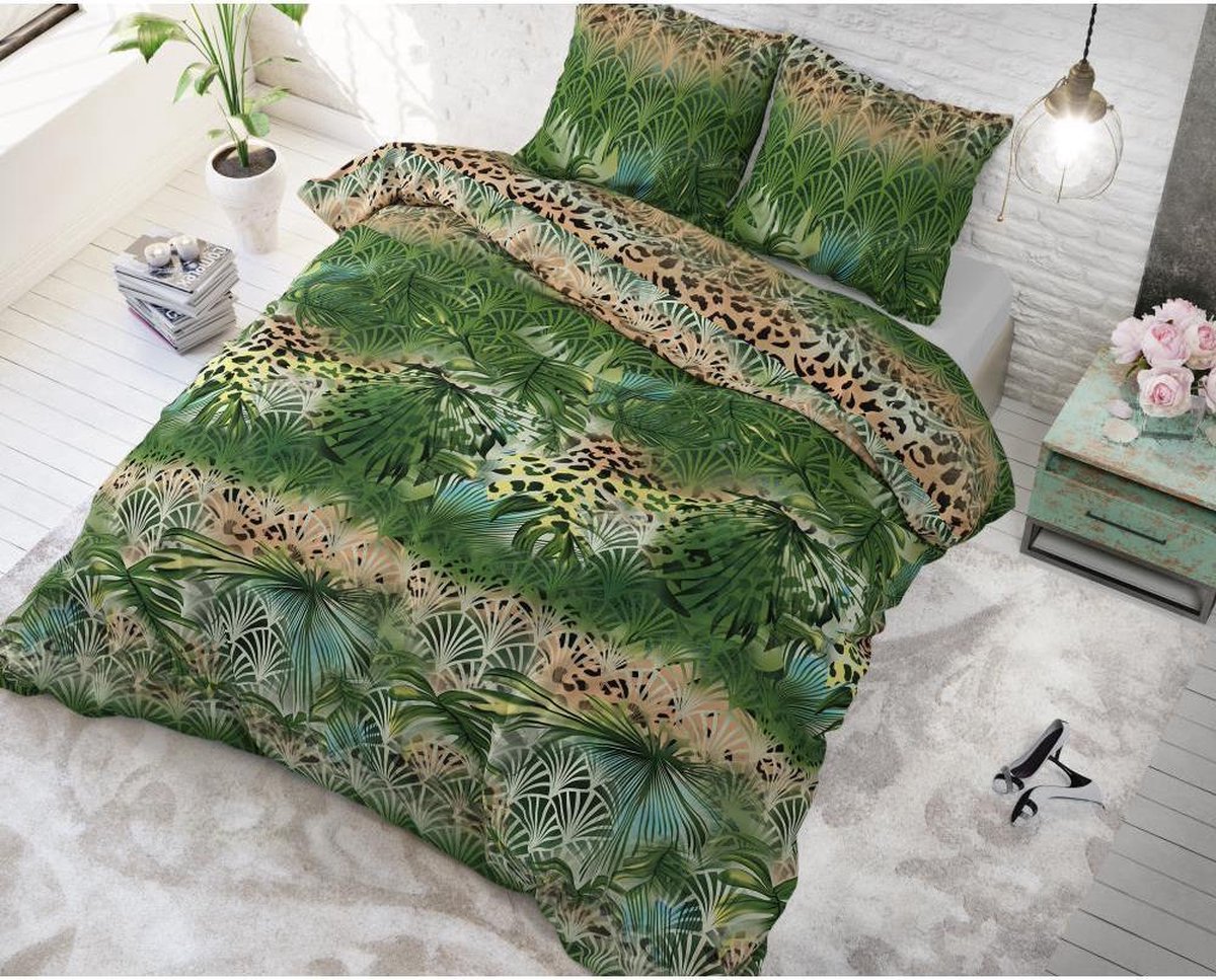 Sleeptime Trendy Jungle Green 2-persoons (200 x 200/220 cm + 2 kussenslopen) - Groen