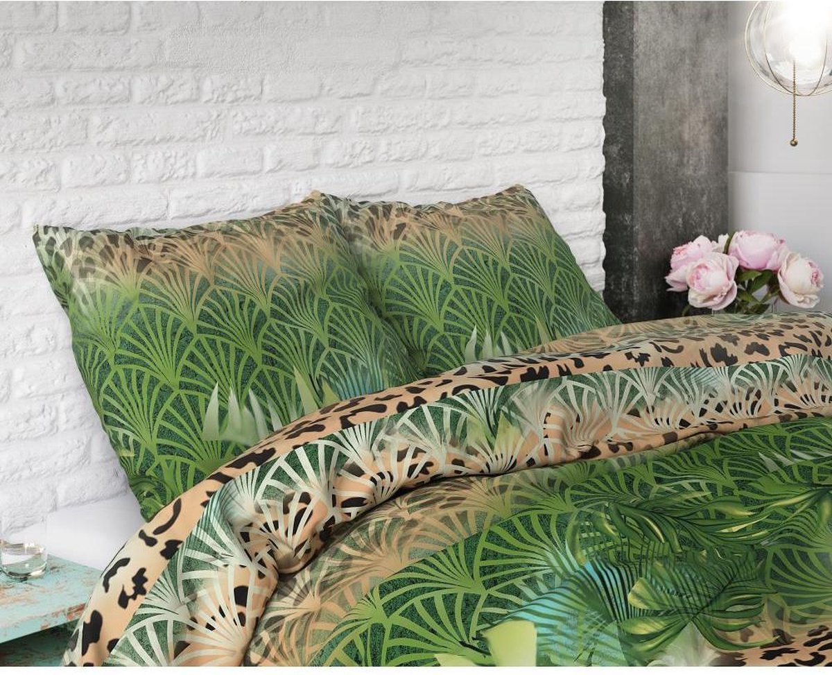 Sleeptime Trendy Jungle Green 2-persoons (200 x 200/220 cm + 2 kussenslopen) - Groen