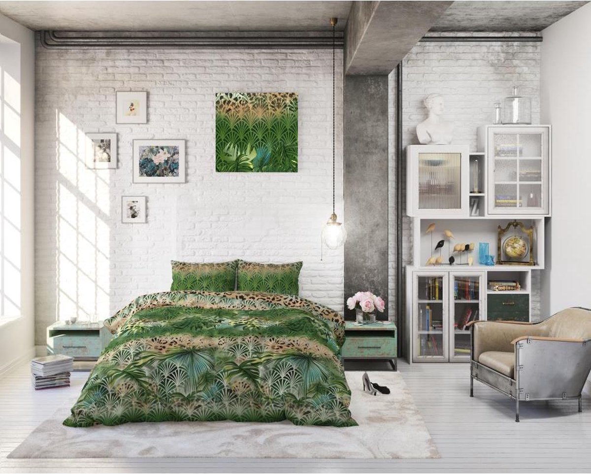 Sleeptime Trendy Jungle Green 2-persoons (200 x 200/220 cm + 2 kussenslopen) - Groen