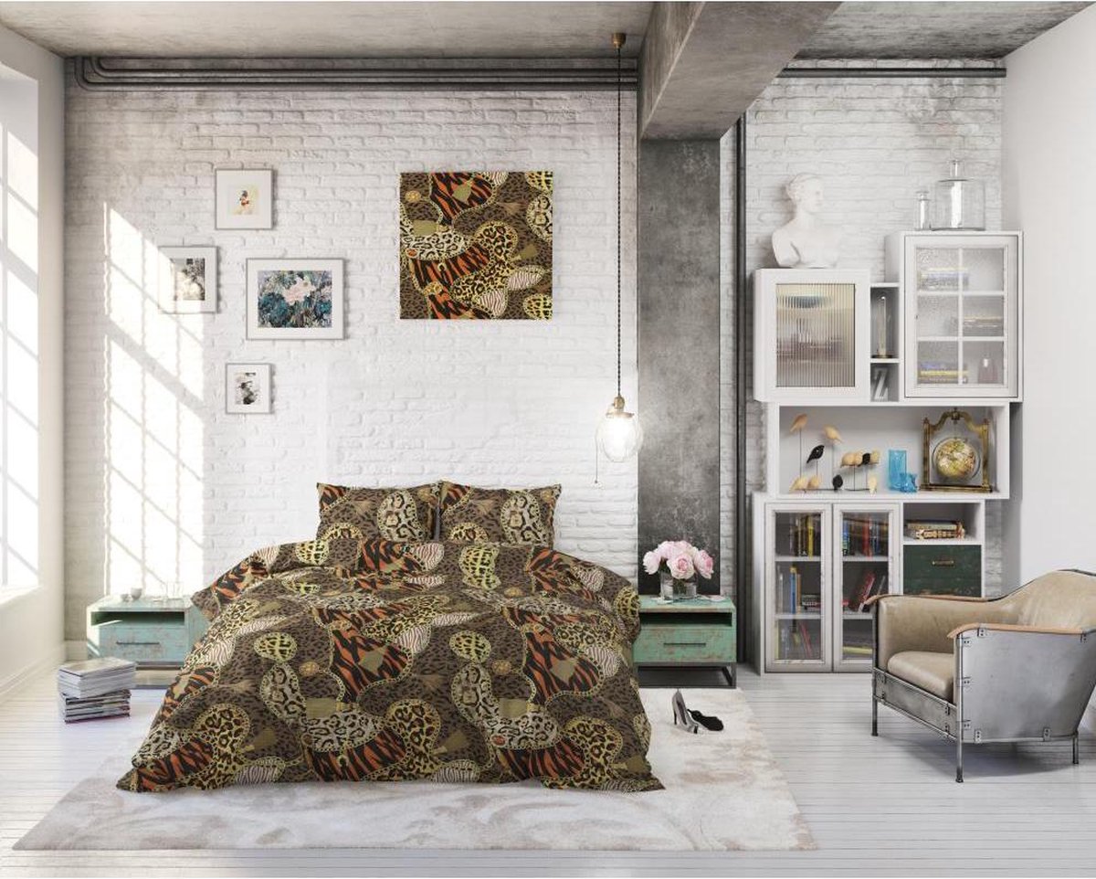 Sleeptime Panther Jewels Brown 2-persoons (200 x 200/220 cm + 2 kussenslopen) - Bruin