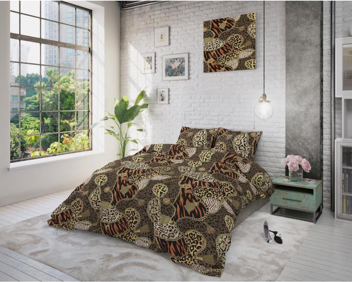 Sleeptime Panther Jewels Brown 2-persoons (200 x 200/220 cm + 2 kussenslopen) - Bruin