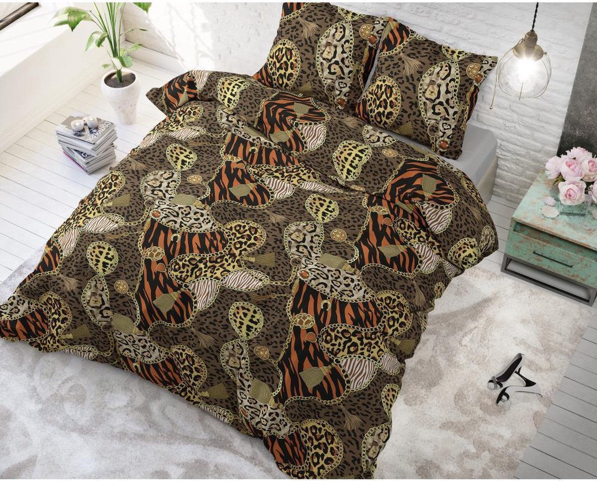 Sleeptime Panther Jewels Brown 2-persoons (200 x 200/220 cm + 2 kussenslopen) - Bruin
