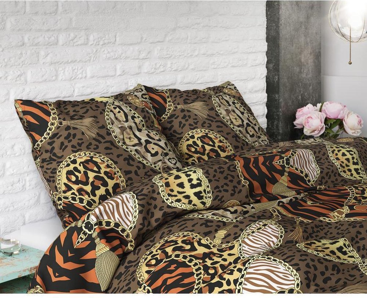 Sleeptime Panther Jewels Brown 2-persoons (200 x 200/220 cm + 2 kussenslopen) - Bruin