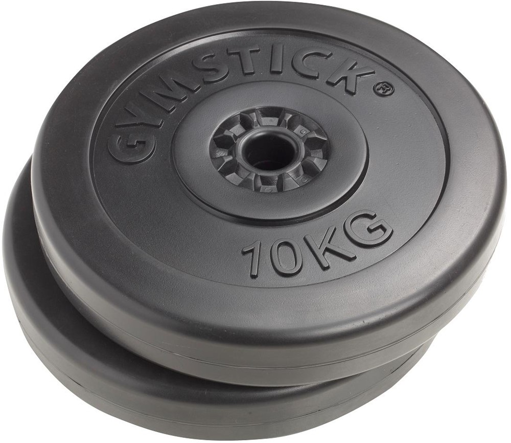 Gymstick vinyl schijven 2 x 10 kg 30 mm - Zwart