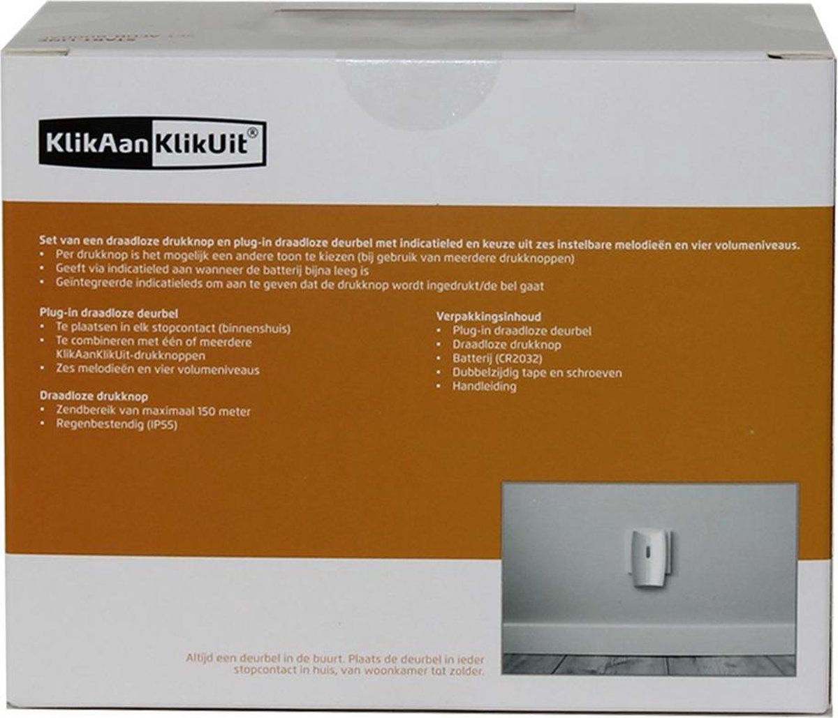 KlikAanKlikUit KlikAan KlikUit ACDB - Draadloze deurbel 70273 - Zwart