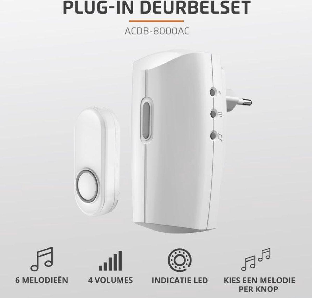 KlikAanKlikUit KlikAan KlikUit ACDB - Draadloze deurbel 70273 - Zwart