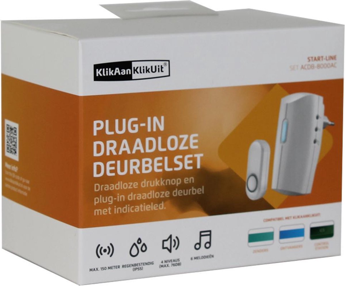 KlikAanKlikUit KlikAan KlikUit ACDB - Draadloze deurbel 70273 - Zwart