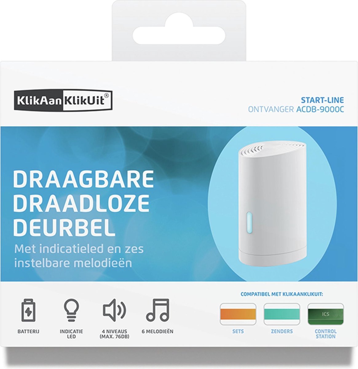 KlikAanKlikUit KlikAan KlikUit ACDB - Draadloze deurbel 70271 - Zwart