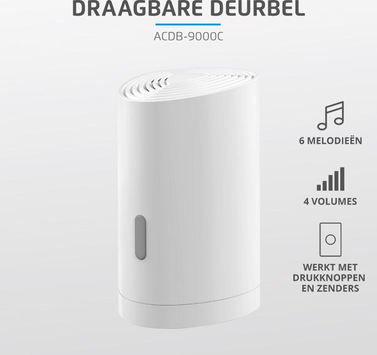 KlikAanKlikUit KlikAan KlikUit ACDB - Draadloze deurbel 70271 - Zwart
