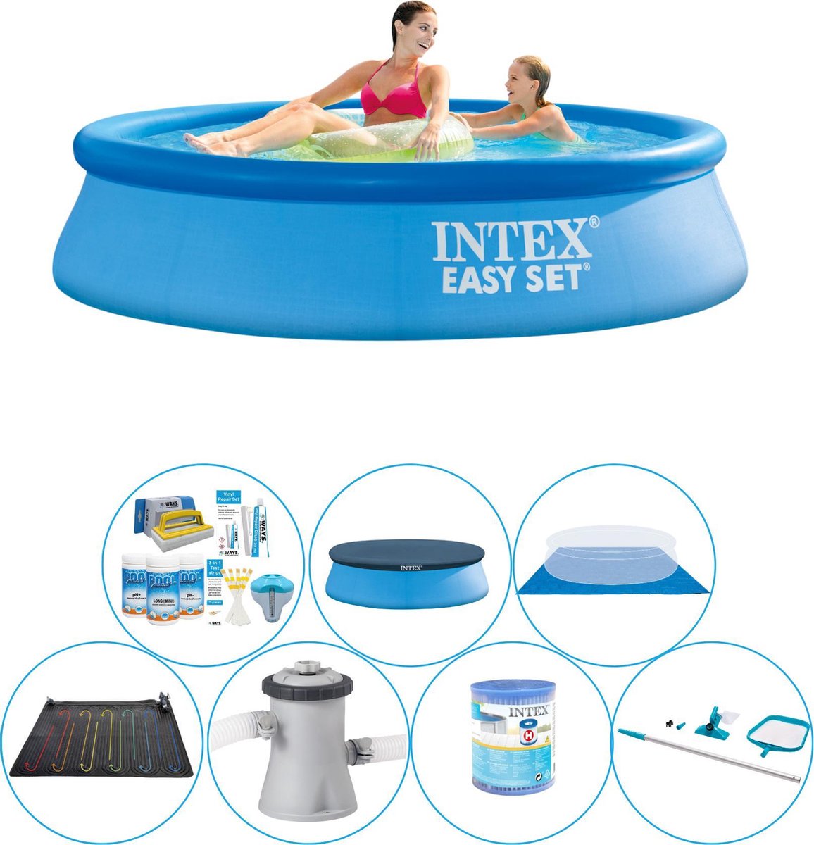 Intex Zwembad Set - Easy Set Rond 244x61 Cm - Blauw