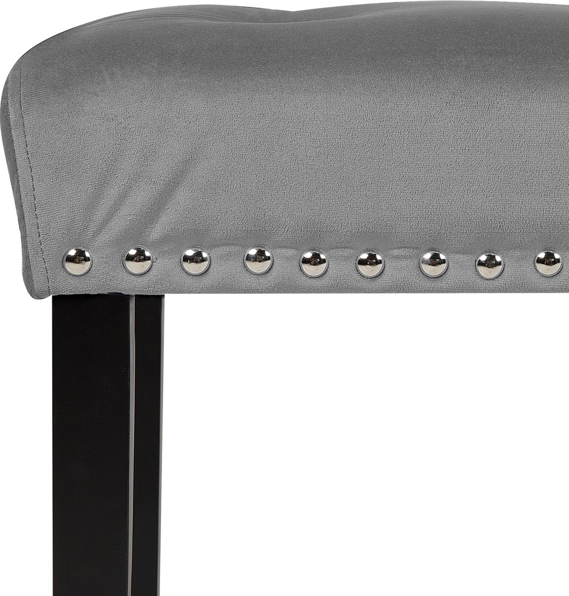 Beliani Yorkton Voetenbank Fluweel 43 X 102 Cm - Grijs