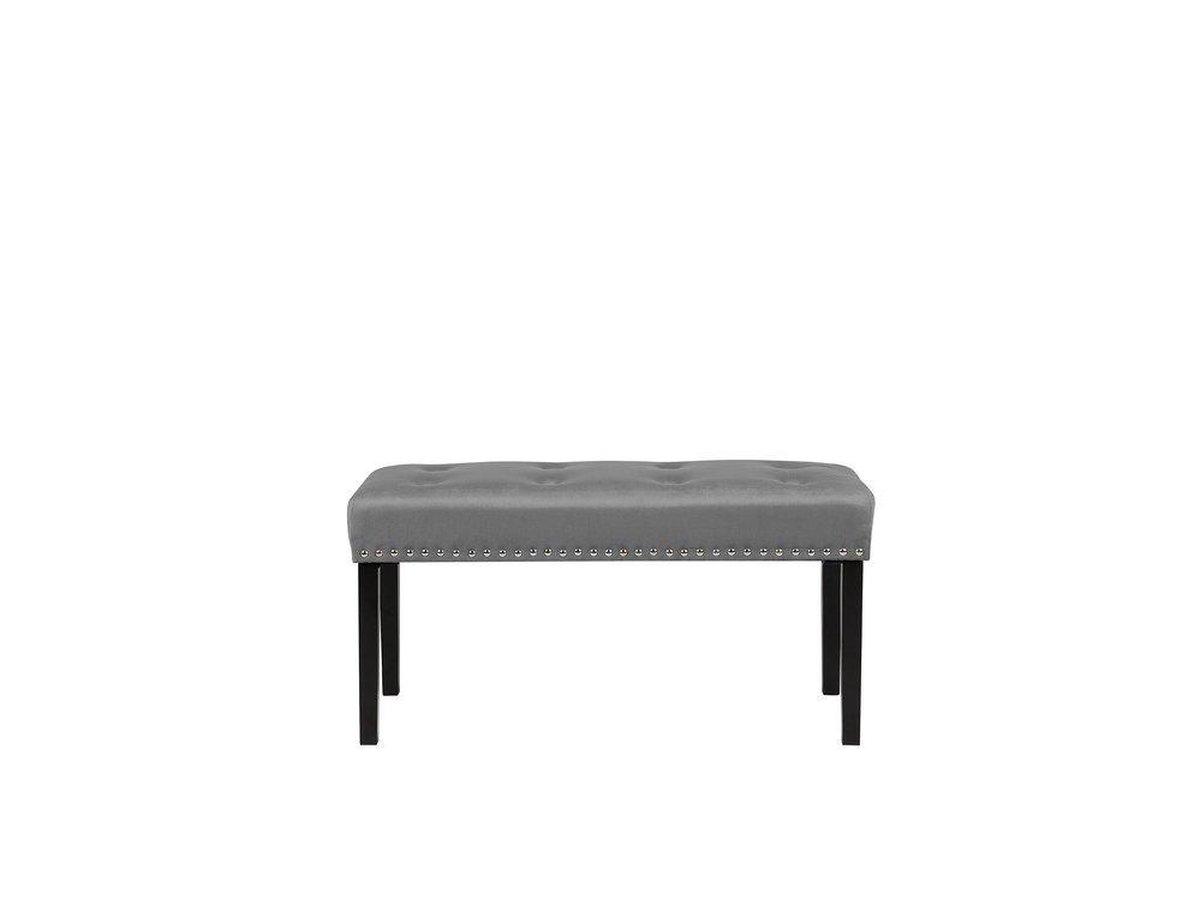 Beliani Yorkton Voetenbank Fluweel 43 X 102 Cm - Grijs