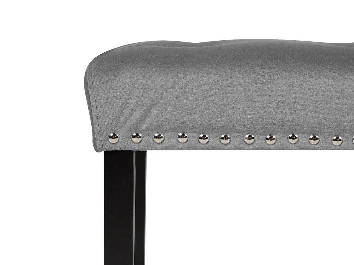 Beliani Yorkton Voetenbank Fluweel 43 X 102 Cm - Grijs