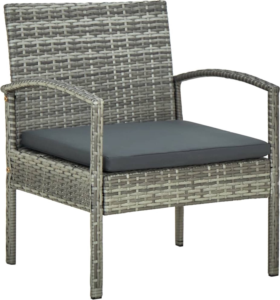 Vidaxl 5-delige Loungeset Met Kussens Poly Rattan - Grijs