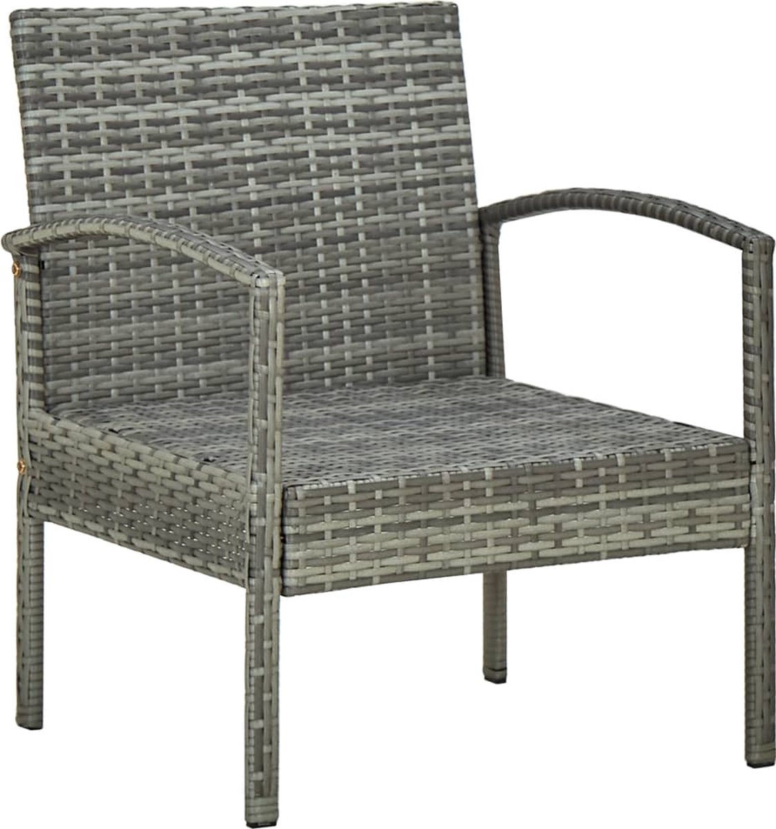 Vidaxl 5-delige Loungeset Met Kussens Poly Rattan - Grijs