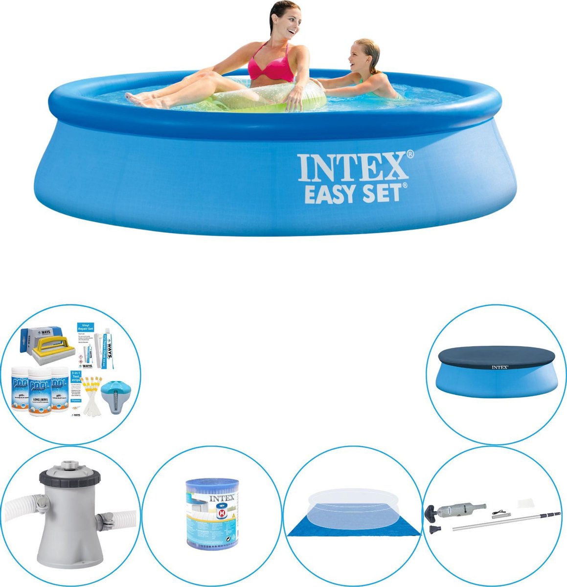 Intex Zwembad Super Deal - Easy Set Rond 244x61 Cm - Blauw