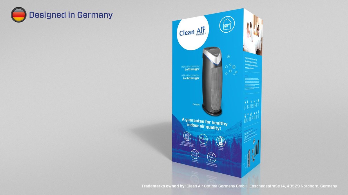 Clean Air Optima Ca-506 Luchtreiniger Met Ionisator/zilver - Grijs