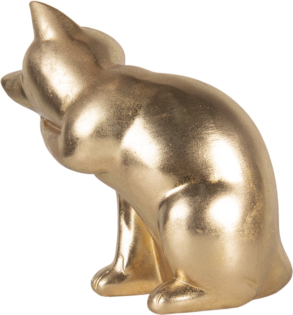 Clayre & Eef Decoratie Kat 6pr3439 21*13*20 Cmkleurig Polyresin - Goud