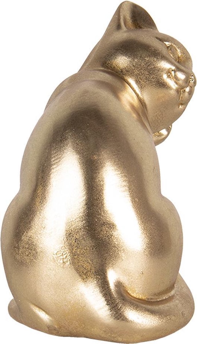 Clayre & Eef Decoratie Kat 6pr3439 21*13*20 Cmkleurig Polyresin - Goud