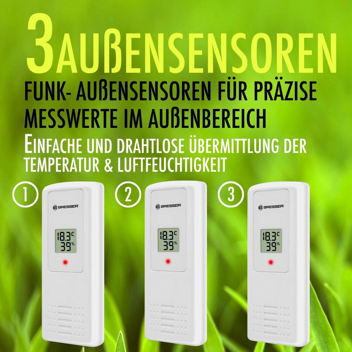 Bresser Weerstation Temeo Hygro Quadro 12 Cm/wit 4-delig - Zwart