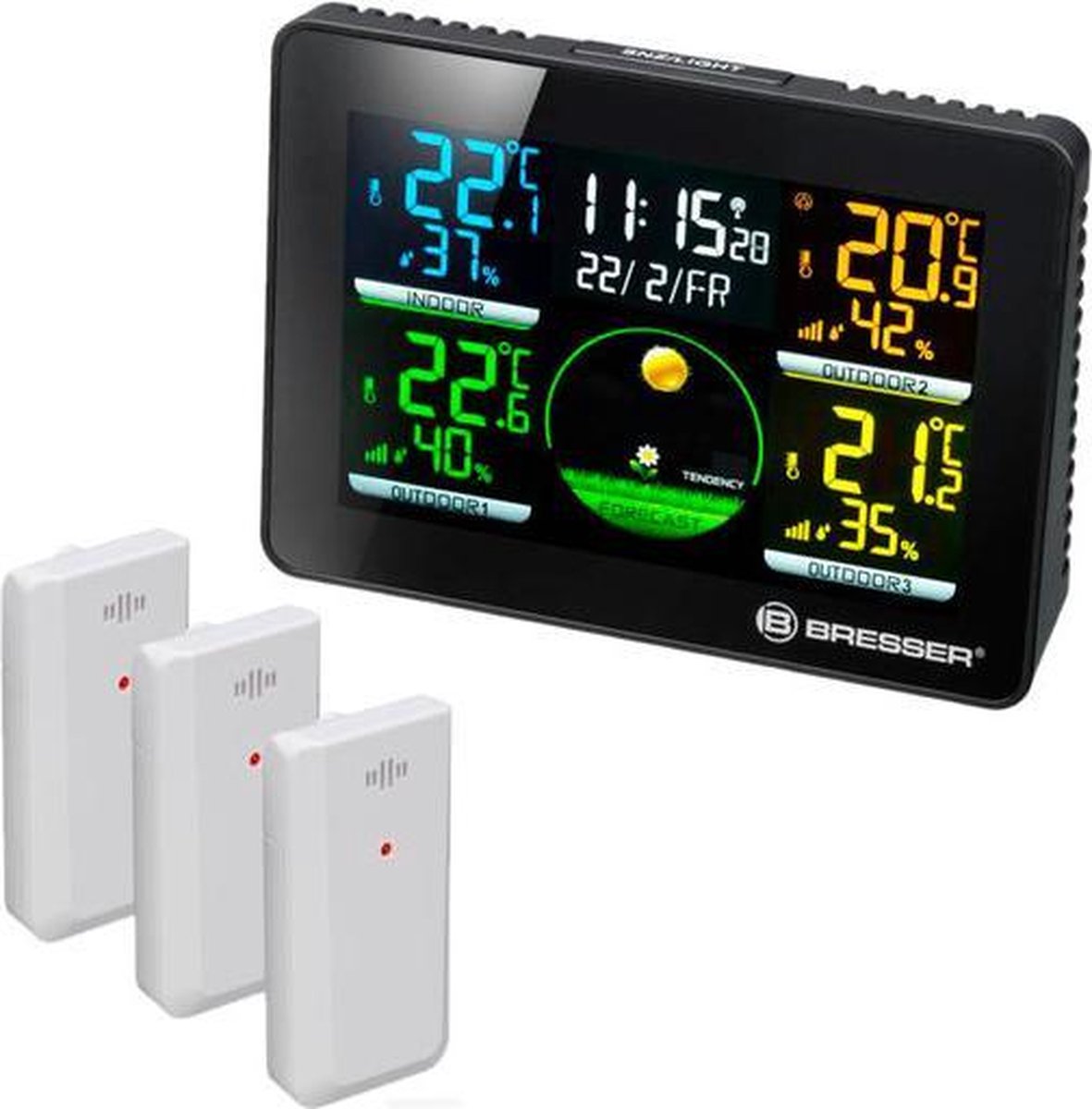 Bresser Weerstation Thermo Hygro Quadro Nlx 17 Cm 4-delig - Zwart