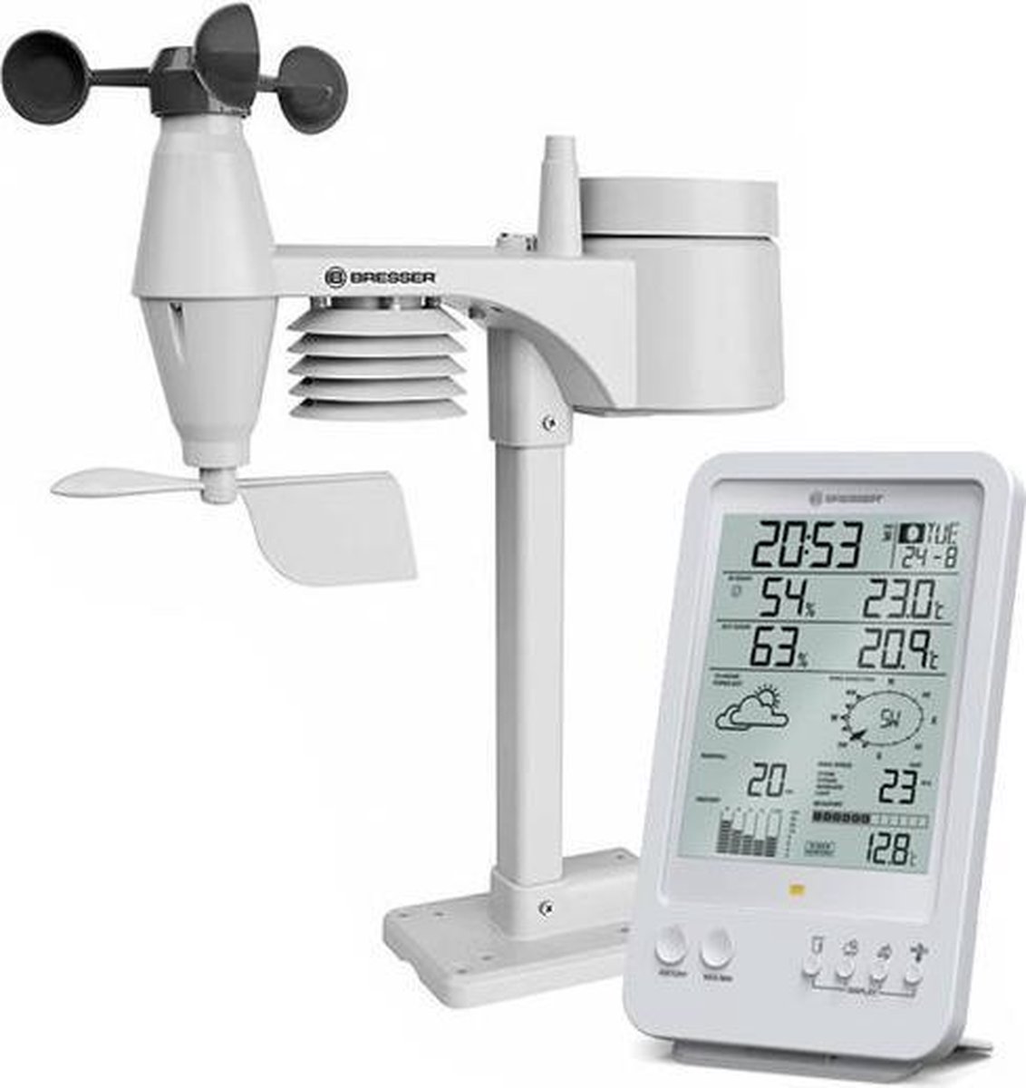 Bresser Weerstation Center 5-in-1 19 Cm 2-delig - Wit