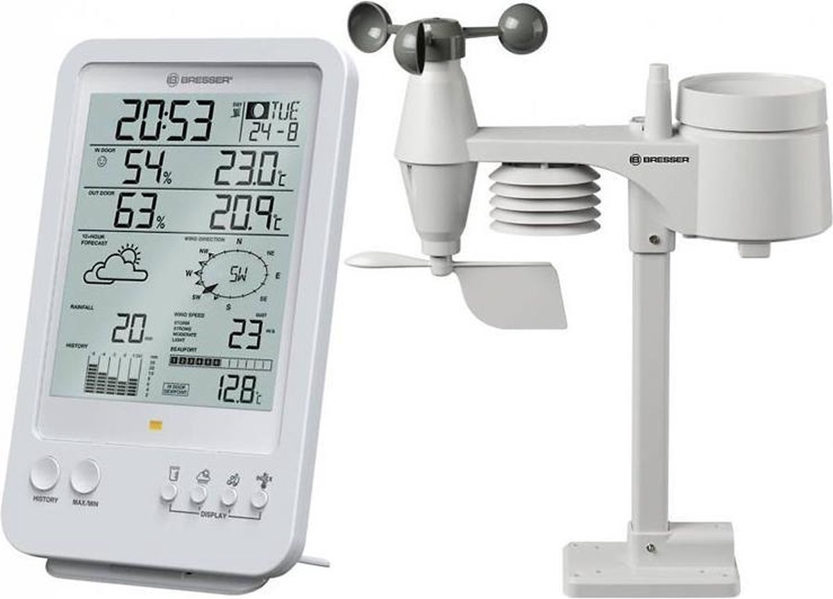 Bresser Weerstation Center 5-in-1 19 Cm 2-delig - Wit