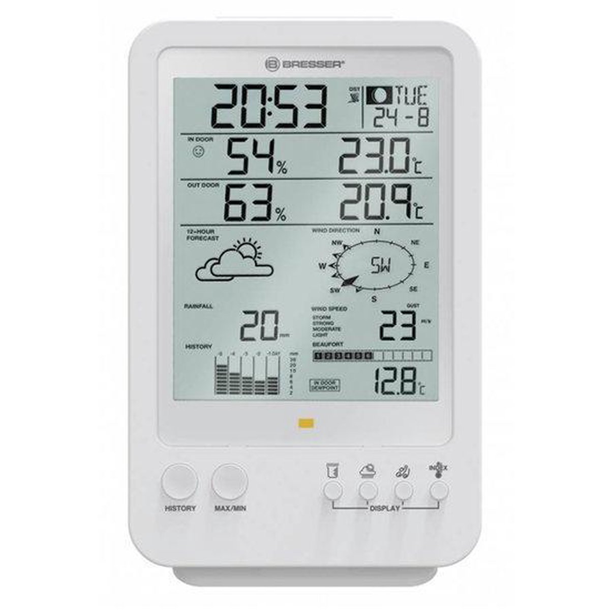 Bresser Weerstation Center 5-in-1 19 Cm 2-delig - Wit
