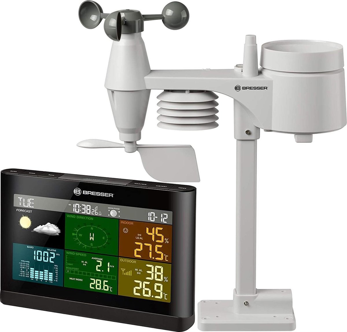 Bresser Weerstation Comfort 5-in-1 20,2 Cm 3-delig - Zwart