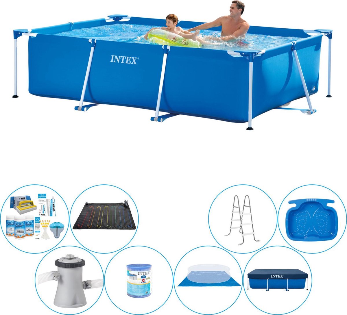 Intex Frame Pool Rechthoekig 260x160x65 Cm - Zwembad Super Deal - Blauw